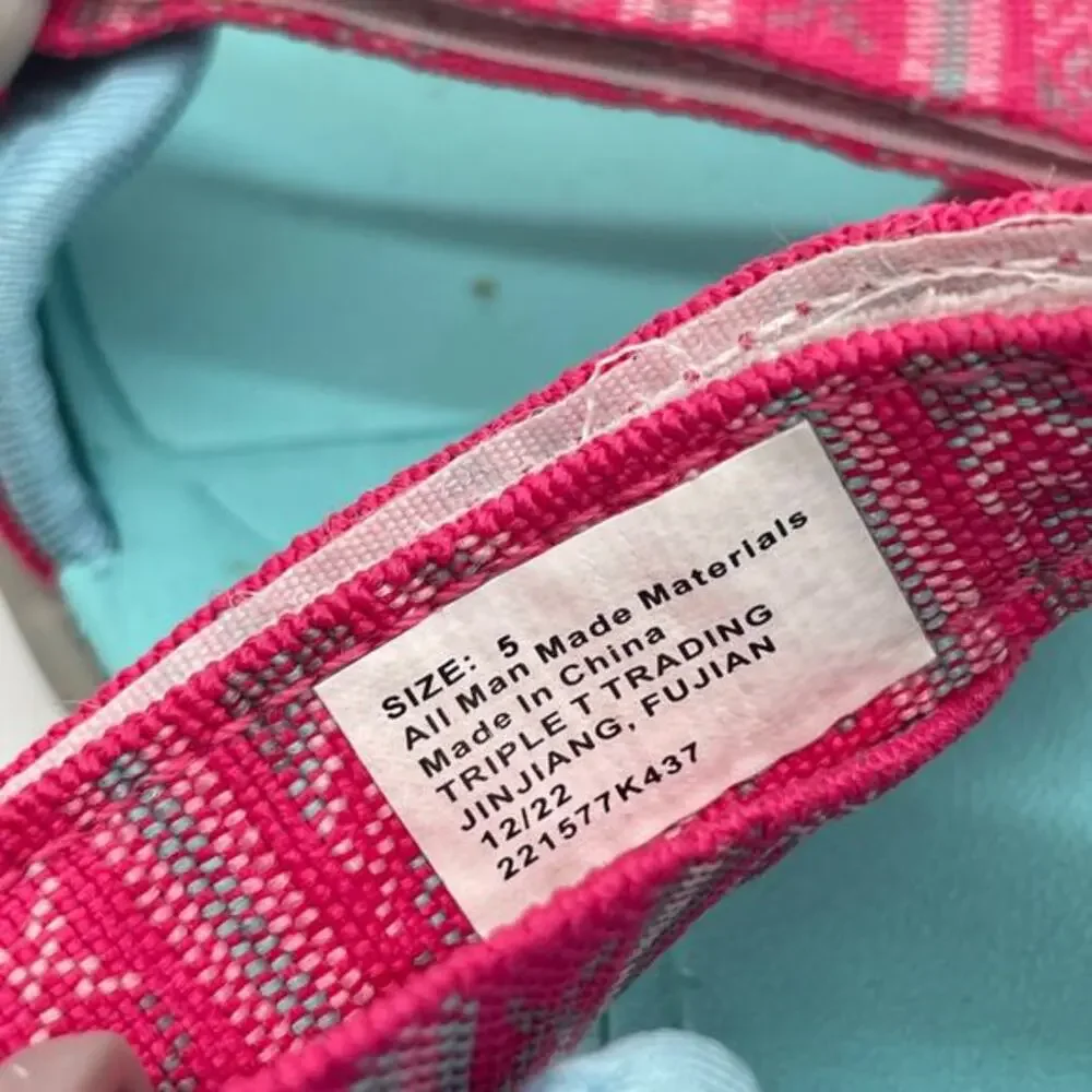 Northside Girl's Bayview Sandals Aqua Pink‎ Size 5